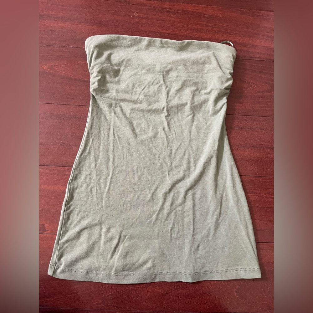 Y2K vintage Arden B Strapless green Khaki top size Xs tube